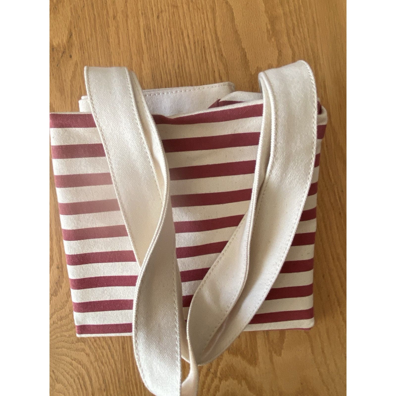 J.Crew J Crew Tote/Travel Adult Canvas Striped Burgundy Stripe Lj Size ONE SIZE - 6 Thumbnail