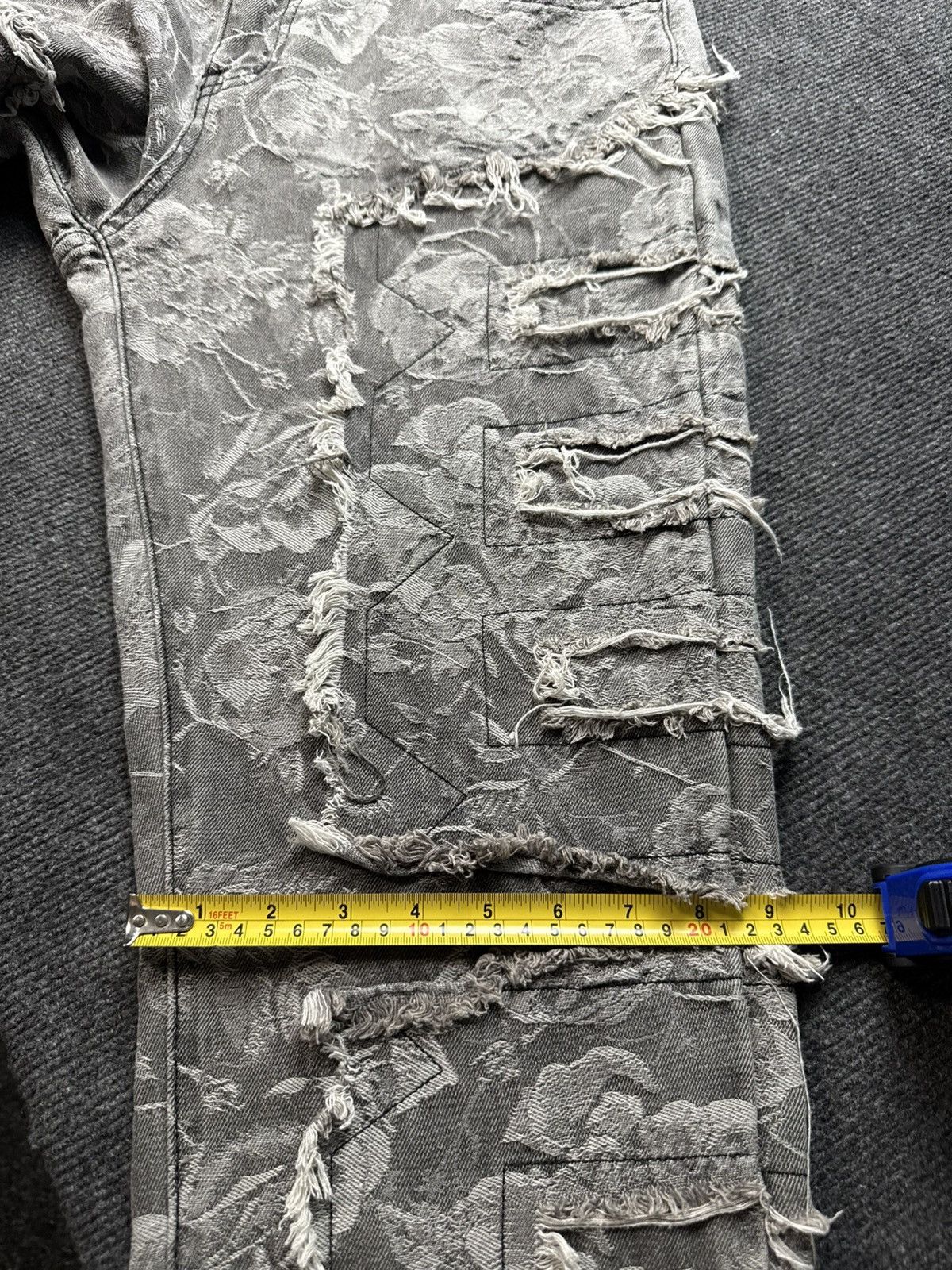 Japanese Brand 00s Distressed Grey Denim Jeans Opium Punk Grunge Wide Leg Size US 32 / EU 48 - 21 Thumbnail