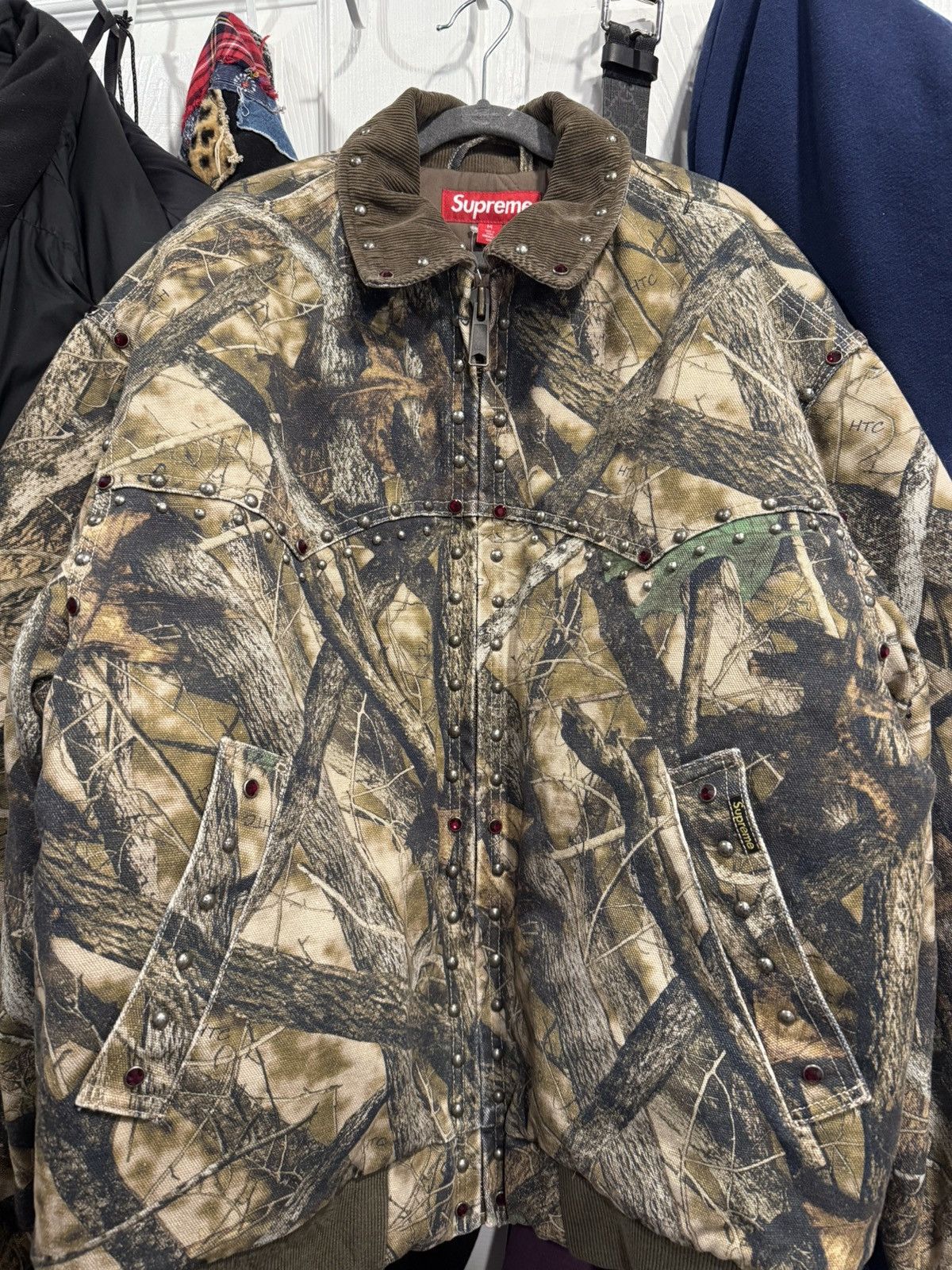 Pre-owned B B Simon X Supreme Bb Simon Studded Work Jacket In Brown