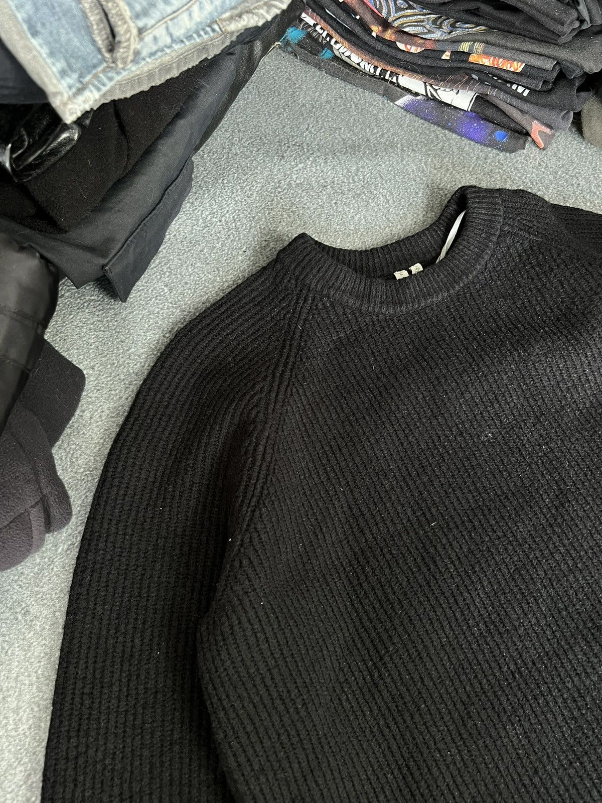 Arket Arket Sweater Mens M Ribbed Black Size US M / EU 48-50 / 2 - 2 Thumbnail