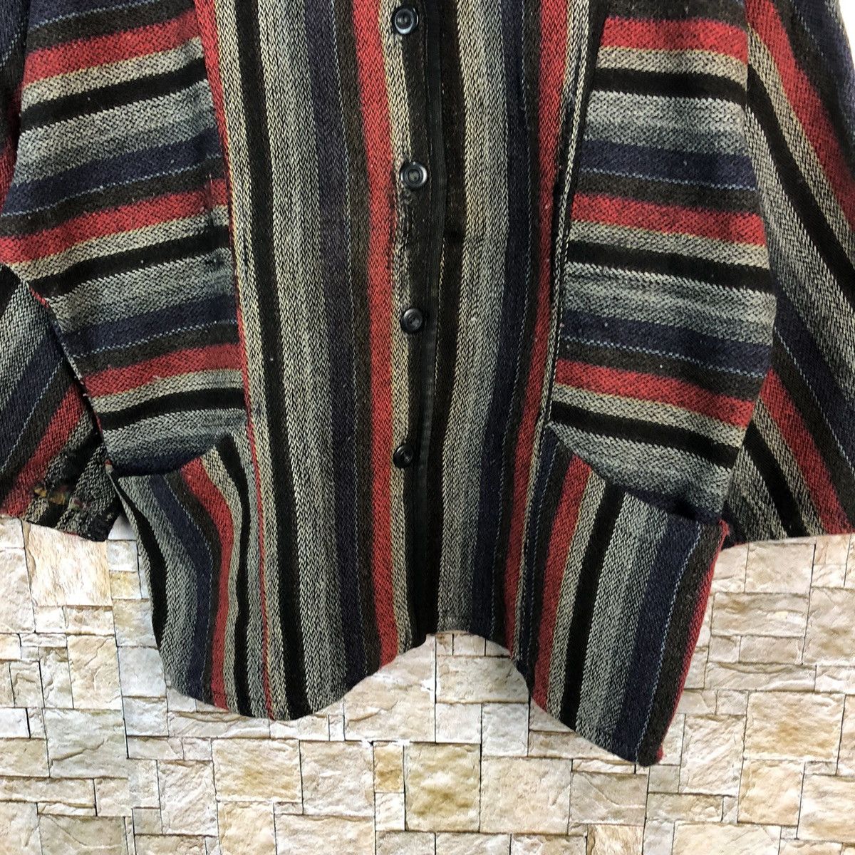 Homespun Knitwear Japan cardigan Red black stripe Knitwear #A499 Size L / US 10 / IT 46 - 6 Thumbnail