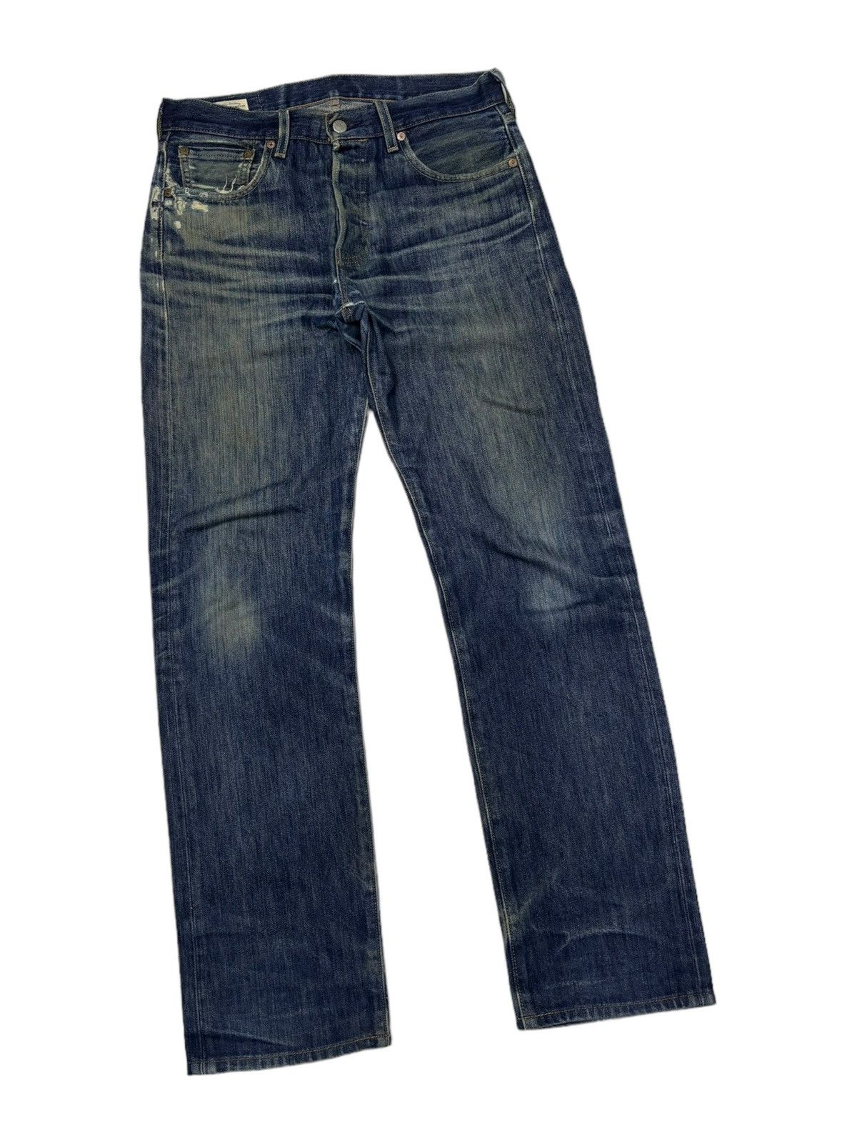 Levi's Vintage Clothing LEVIS 501 BIG E BLUE PREMIUM DISTRESSED DENIM JEANS Size US 31 - 3 Thumbnail