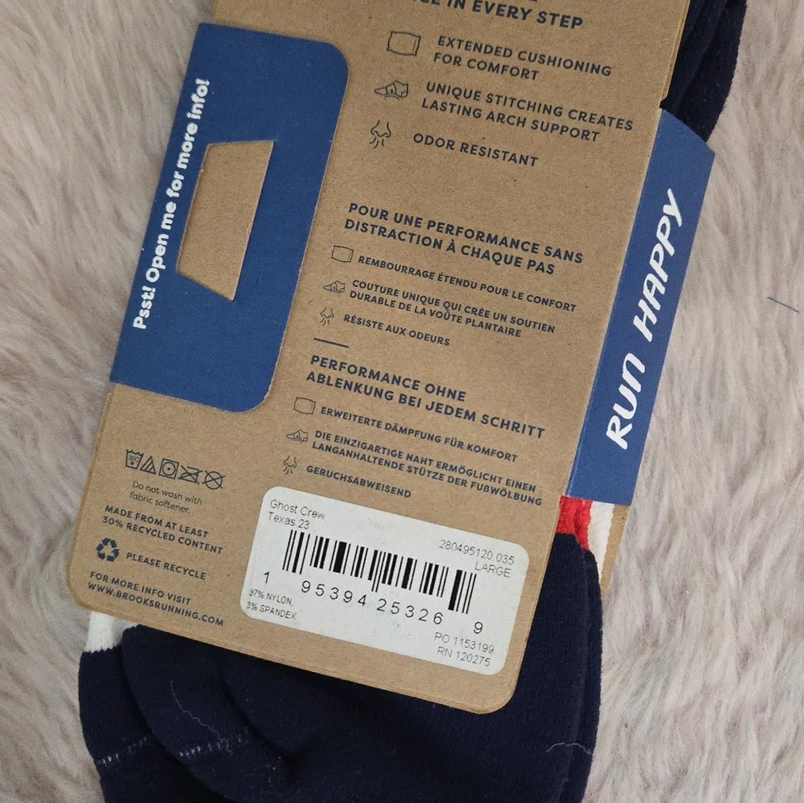 Brooks Brooks Men’s Texas Ghost Lite Crew Socks Size ONE SIZE - 3 Thumbnail