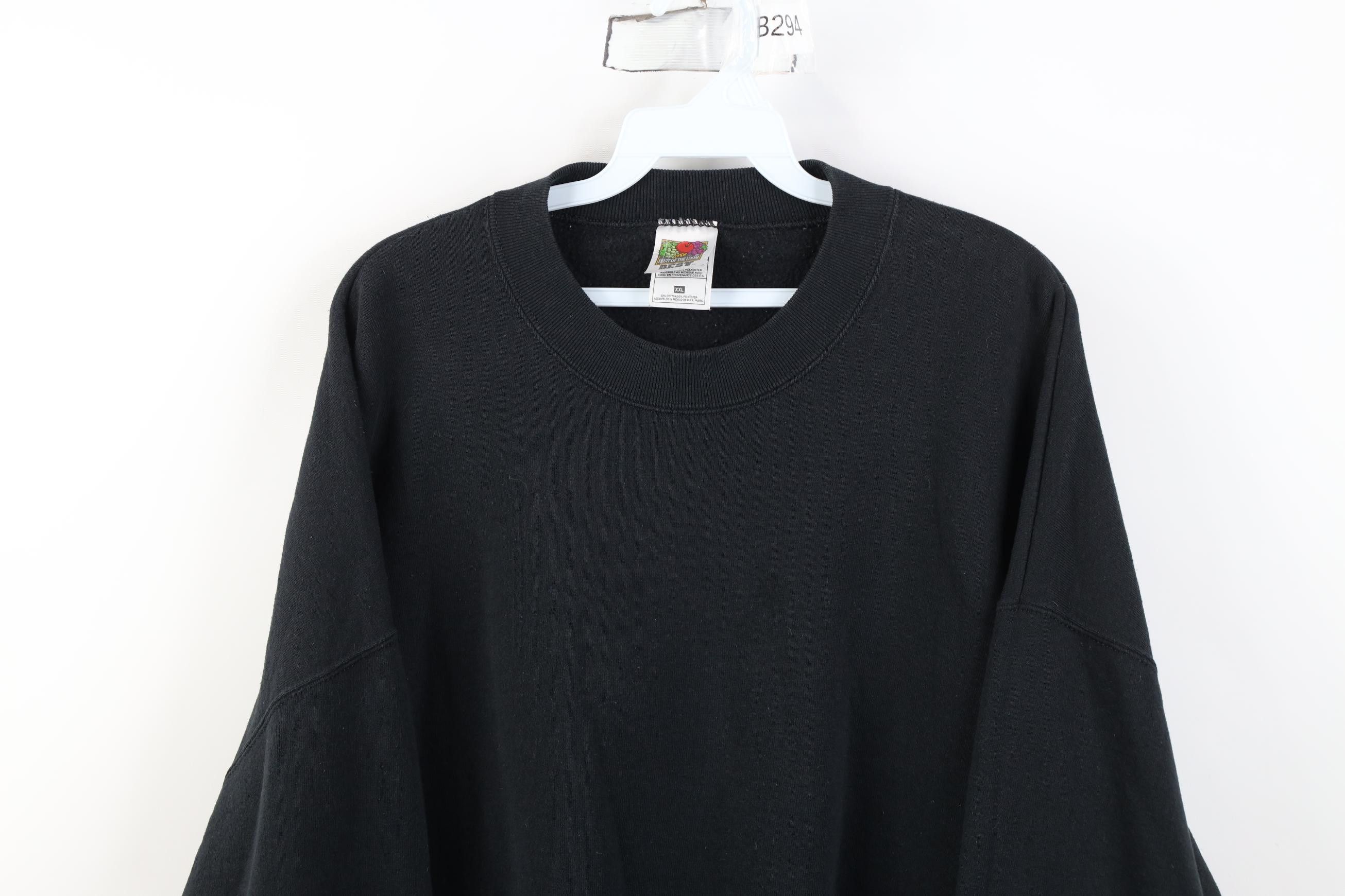 Vintage Vintage 90s Streetwear Heavyweight Crewneck Sweatshirt Black Size US XXL / EU 58 / 5 - 2 Thumbnail