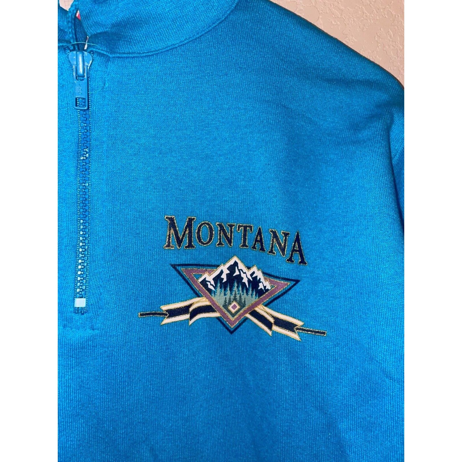 Jerzees Vintage Jerzees 1/4 Zip Sweatshirt Montana Blue Crewneck 90s Size US M / EU 48-50 / 2 - 3 Thumbnail