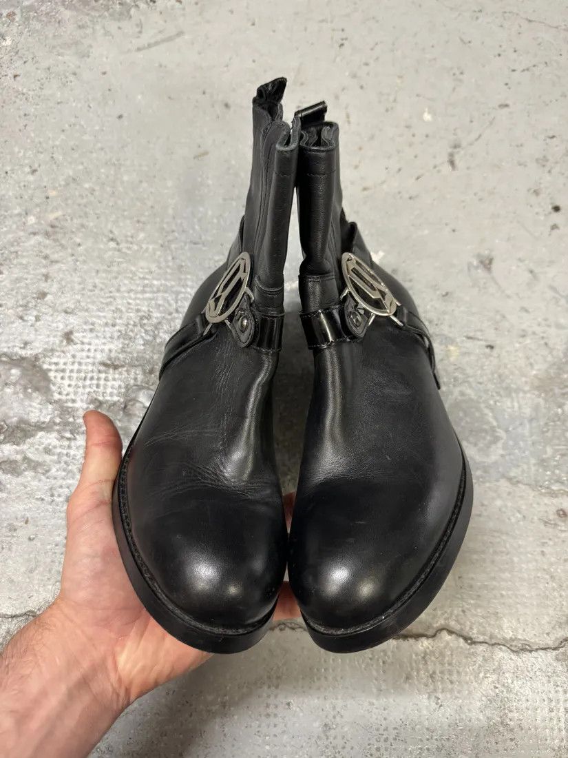 Designer × John Galliano × Vintage 2000s Galliano Black Buckle Leather Boots Size US 9 / IT 39 - 9 Thumbnail