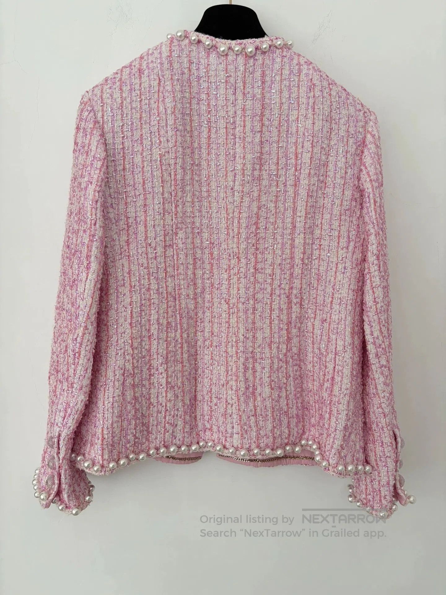 Chanel Chanel Pink Tweed Pearl Trim Jacket. Size US M / EU 48-50 / 2 - 2 Thumbnail