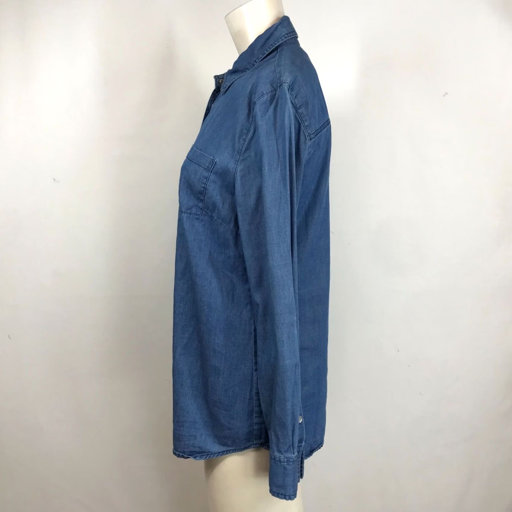 Orvis ORVIS WOMEN'S SMALL BLUE DENIM LONG SLEEVE SNAP COTTON TOP SHIRT Size S / US 4 / IT 40 - 6 Thumbnail