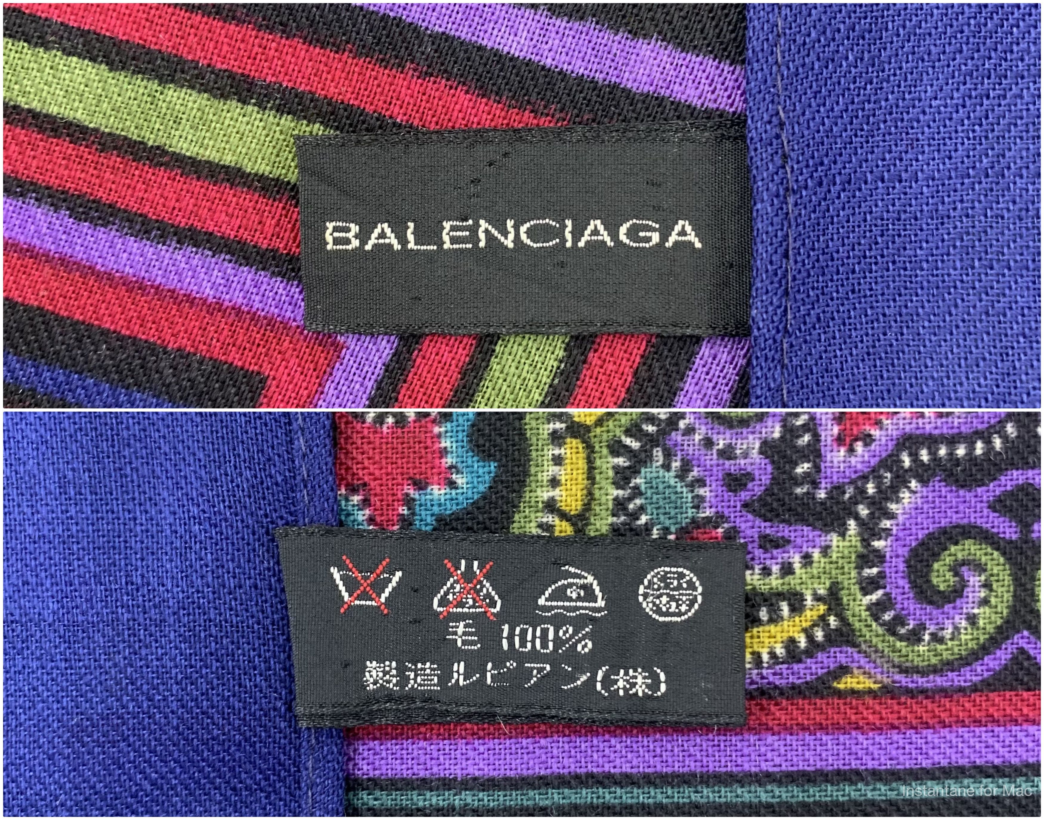 Balenciaga Vintage Balenciaga wool scarf square large shawl A5560 Size ONE SIZE - 8 Thumbnail