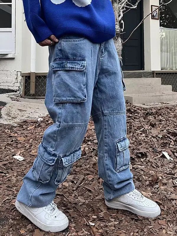 VIBE Street wash multi-pocket straight-leg jeans Size US 34 / EU 50 - 2 Thumbnail
