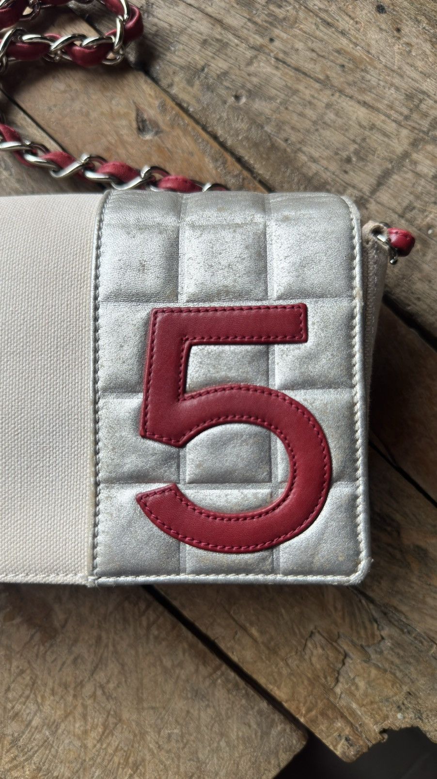 Chanel CHANEL CC CANVAS METALLIC LAMBSKIN SINGLE FLAP. Size ONE SIZE - 4 Thumbnail