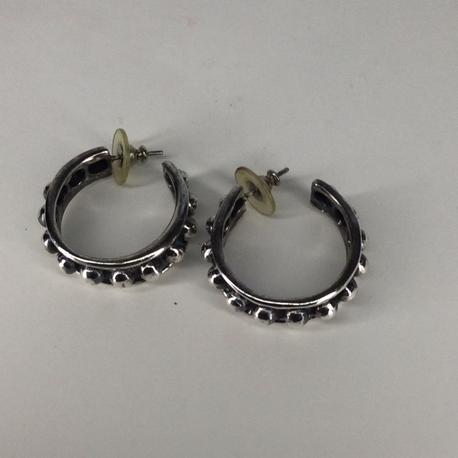 Other Silver & Black Tone Retro 1990's Stud Hoop Earrings Size ONE SIZE - 15 Thumbnail
