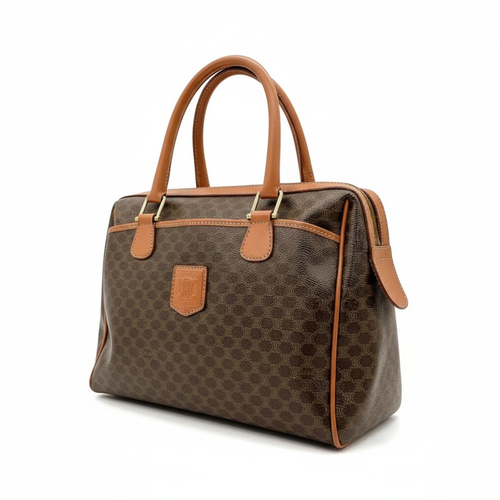 Celine Celine - Vintage Macadam Canvas Handbag Leather Trim Size ONE SIZE - 1 Thumbnail