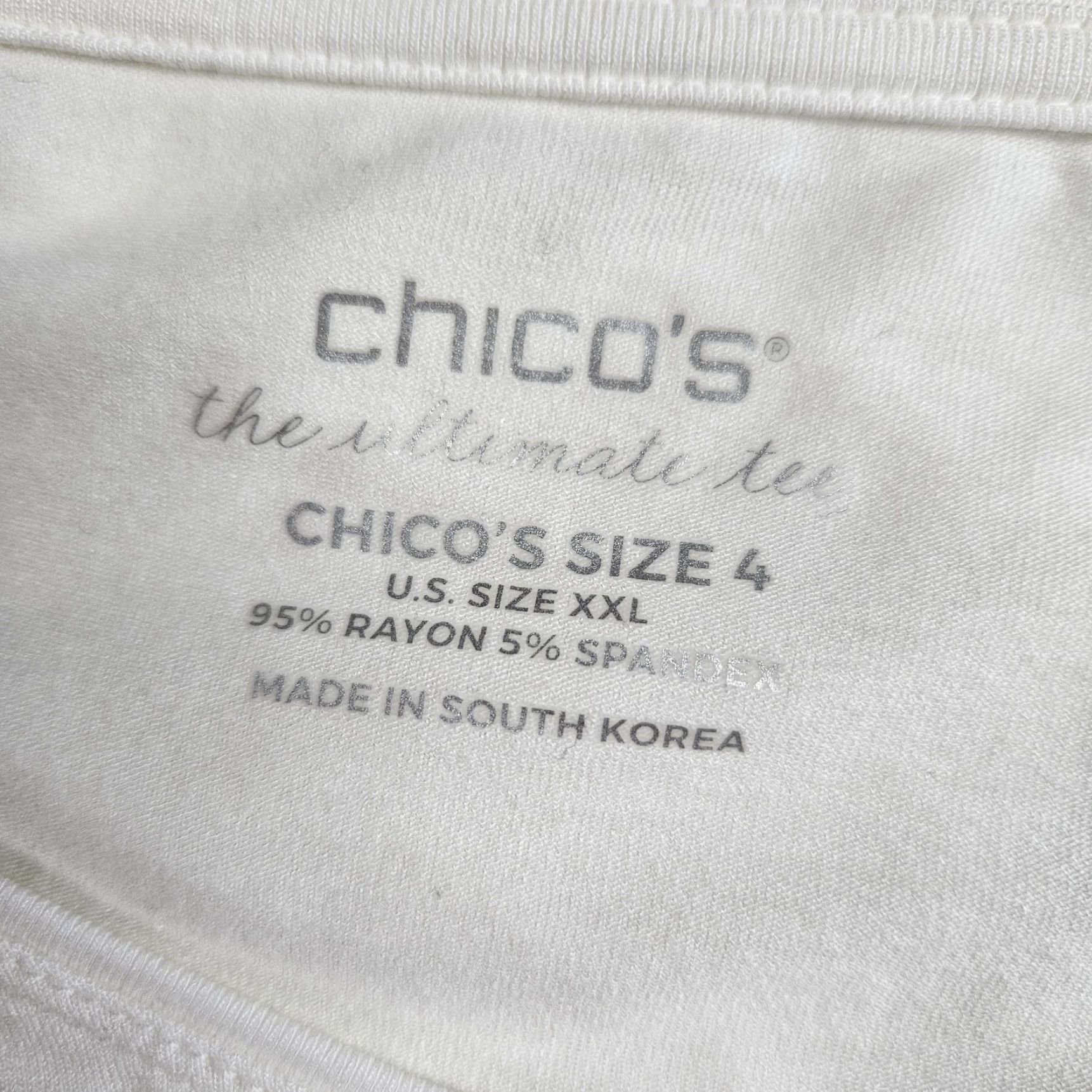Vintage Chico's Womens Ultimate Tee 2XL Ivory Gold Long Sleeve Rayon Blend Shirt Adult Womens Size XXL / US 16-18 / IT 52-54 - 5 Thumbnail