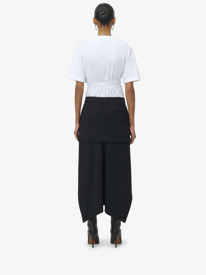 Alexander McQueen o1srvl11e0326 Asymmetric Skirt in Black Size 25" / US 0 / IT 36 - 4 Thumbnail