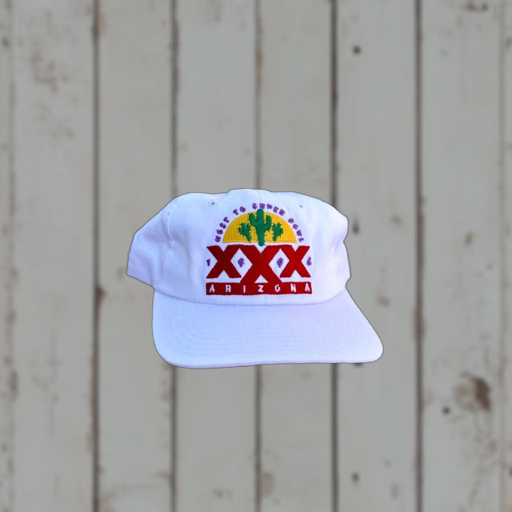 Starter VINTAGE Starter Baseball Cap Men Adjustable White Cotton Polyester Arizona Host To Super Bowl XXX 1996 Classic Dad Outdoor Western Cap Mens Size ONE SIZE - 1 Thumbnail