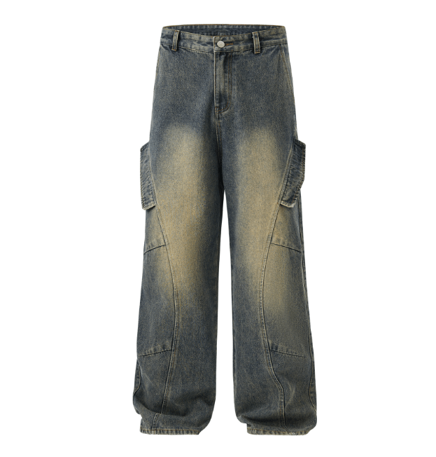 Japanese Brand × Jean Vintage distressed washed loose straight baggy jeans Size US 32 / EU 48 - 4 Thumbnail
