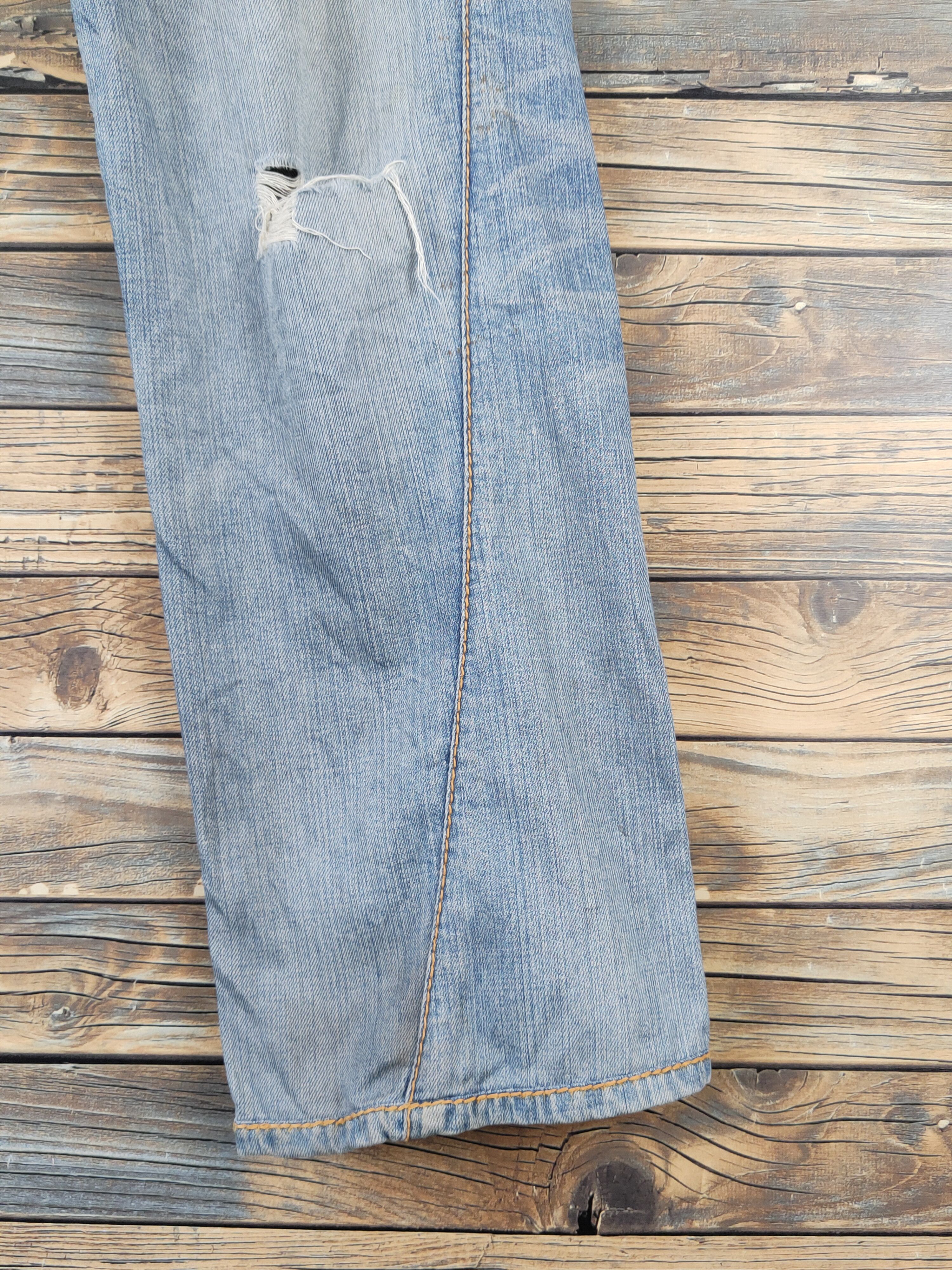 Stitch's Jeans Stitch's Blue selvedge Distressed Ripped Jeans #W1905 Size US 29 - 6 Thumbnail