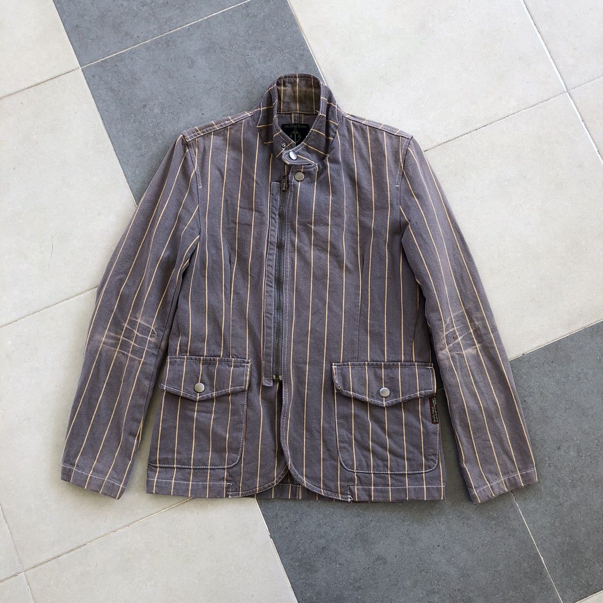 Japanese Brand 291295 HOMME Stripe Cotton Jacket Size US S / EU 44-46 / 1 - 1 Thumbnail