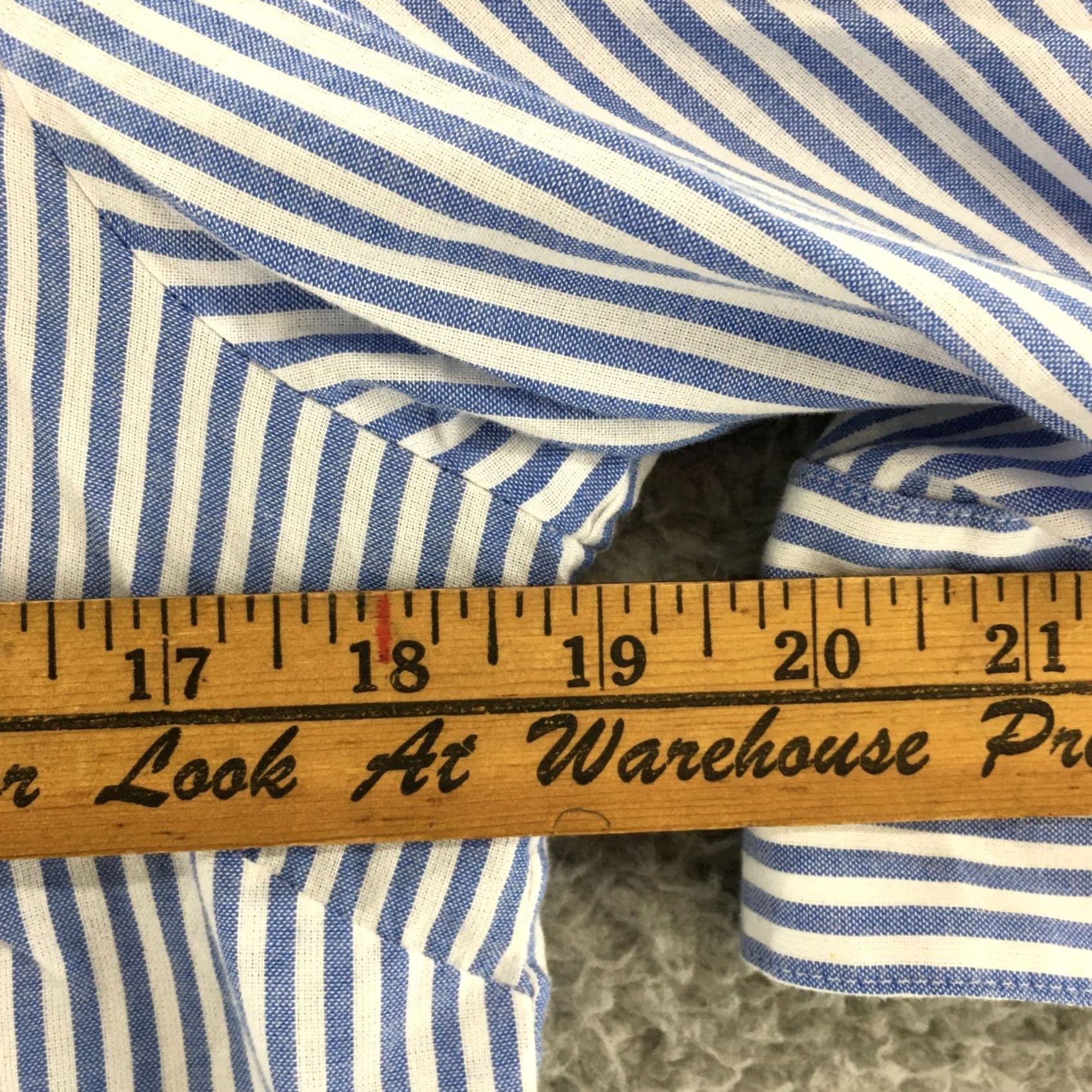 Vintage Chicos Button Up Shirt Top Womens 0 Blue Striped Cotton 3/4 Sleeve Lace Up Back Shirt Womens Boys Girls Size XS / US 0-2 / IT 36-38 - 4 Thumbnail