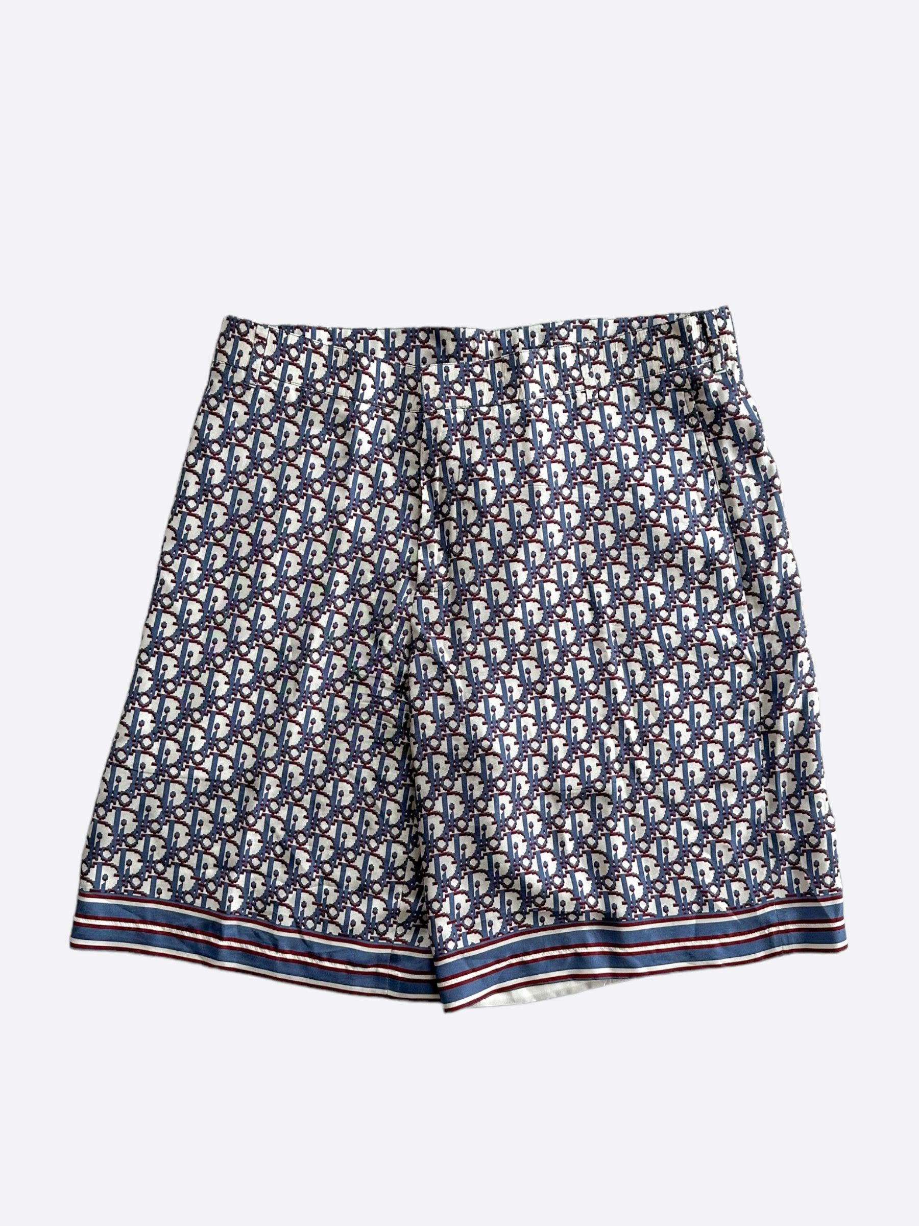 Dior Dior Blue & Red Oblique Bermuda Shorts Size US 34 / EU 50 - 1 Thumbnail