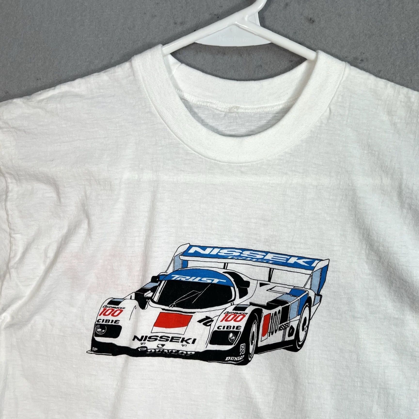 Vintage VINTAGE 1990s Porsche 962 Nisseki Dashracer T Shirt Adult Medium White Mens Sportswear Graphic Tee Size US M / EU 48-50 / 2 - 5 Thumbnail