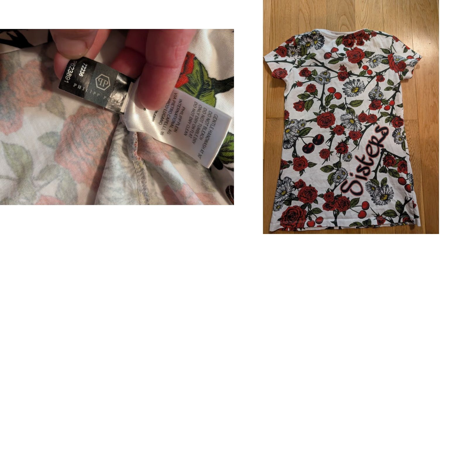 Philipp Plein Philipp Plein Junior Blood Sisters Shirt Rhinestone Cherries Roses Y2K Style S Size US XS / EU 42 / 0 - 8 Thumbnail