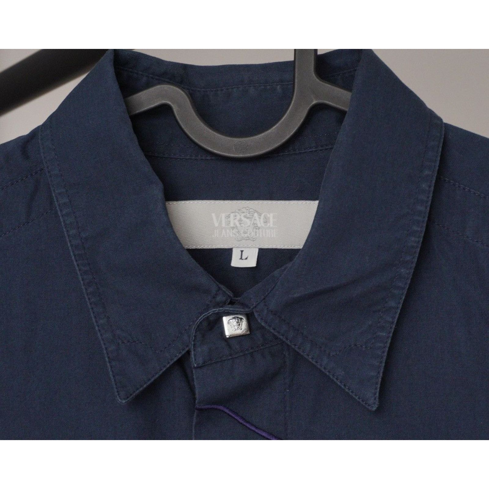 Versace Vintage versace classic medusa navy blue shirt Size US L / EU 52-54 / 3 - 5 Thumbnail