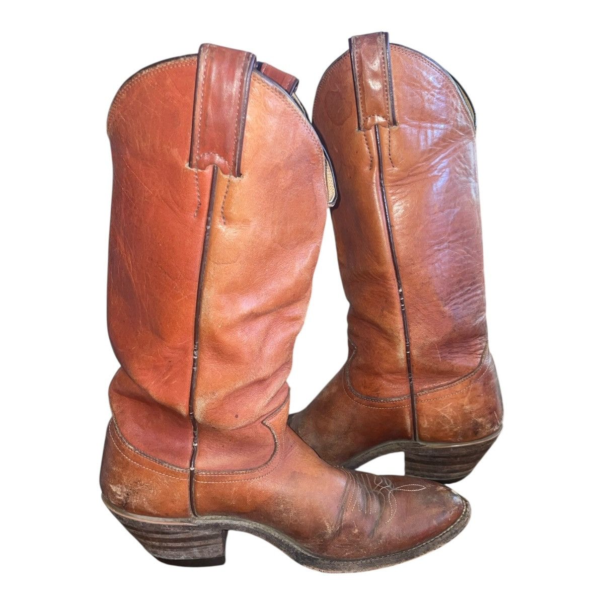 Justin Boots Mens Sz 8 Brown Leather Western Cowboy Brown