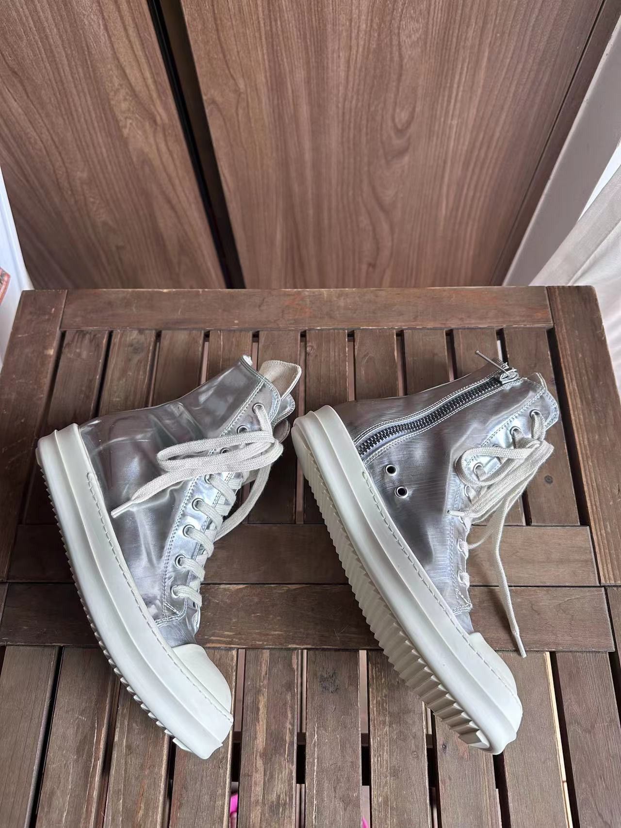 Rick Owens × Rick Owens Drkshdw Rick Owens ramones canvas silver sneakers size 37 Italy wn 7 Size US 7 / IT 37 - 2 Thumbnail