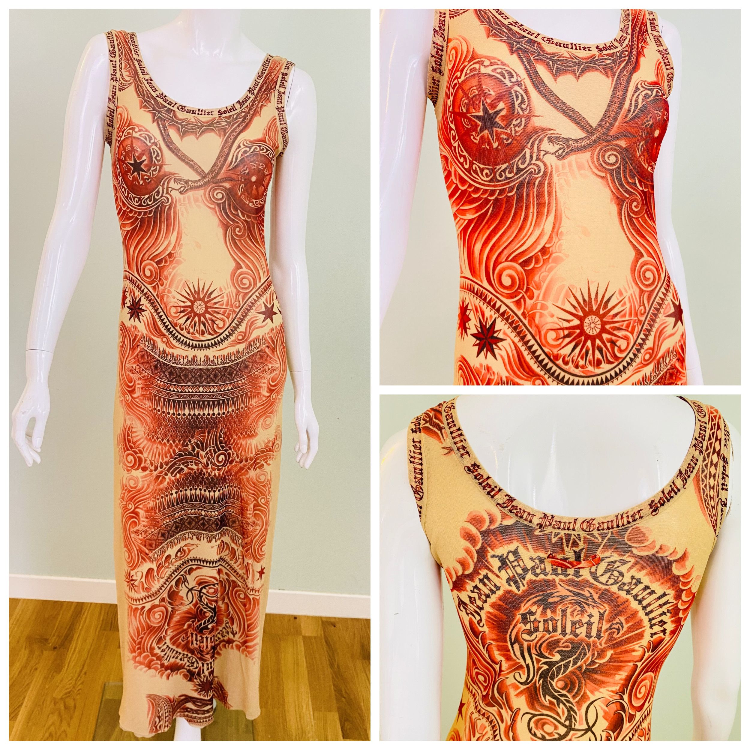 Jean Paul Gaultier Jean Paul Gaultier Tattoo Dragon Snake Mesh Maxi Dress Size M / US 6-8 / IT 42-44 - 1 Thumbnail