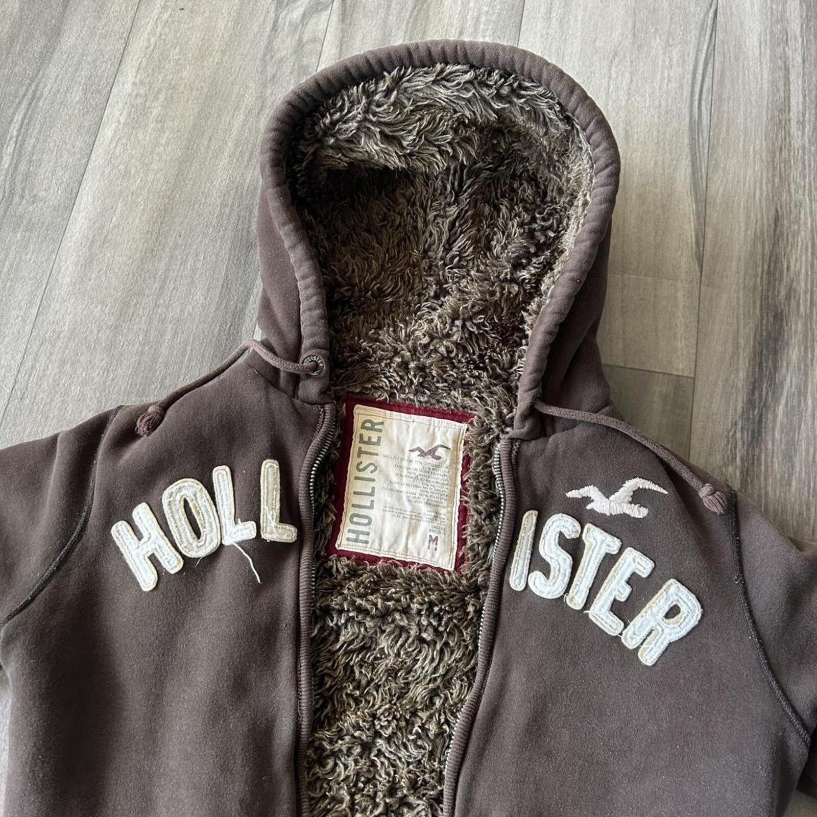 Other Grail Brown Hollister Fur Lined Zip Up Hoodie 00’s Rare M Size US M / EU 48-50 / 2 - 1 Thumbnail