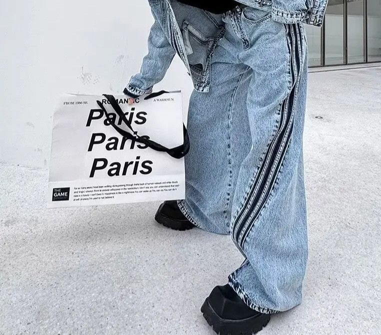 Japanese Brand × Jean Vintage Denim Style Stripe Jeans Size US 27 - 3 Thumbnail