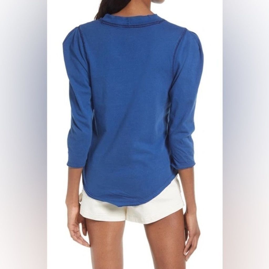 Free People We The Free Puff Shoulder Top Midnight Hour Blue Size XS NWT Size XS / US 0-2 / IT 36-38 - 3 Thumbnail
