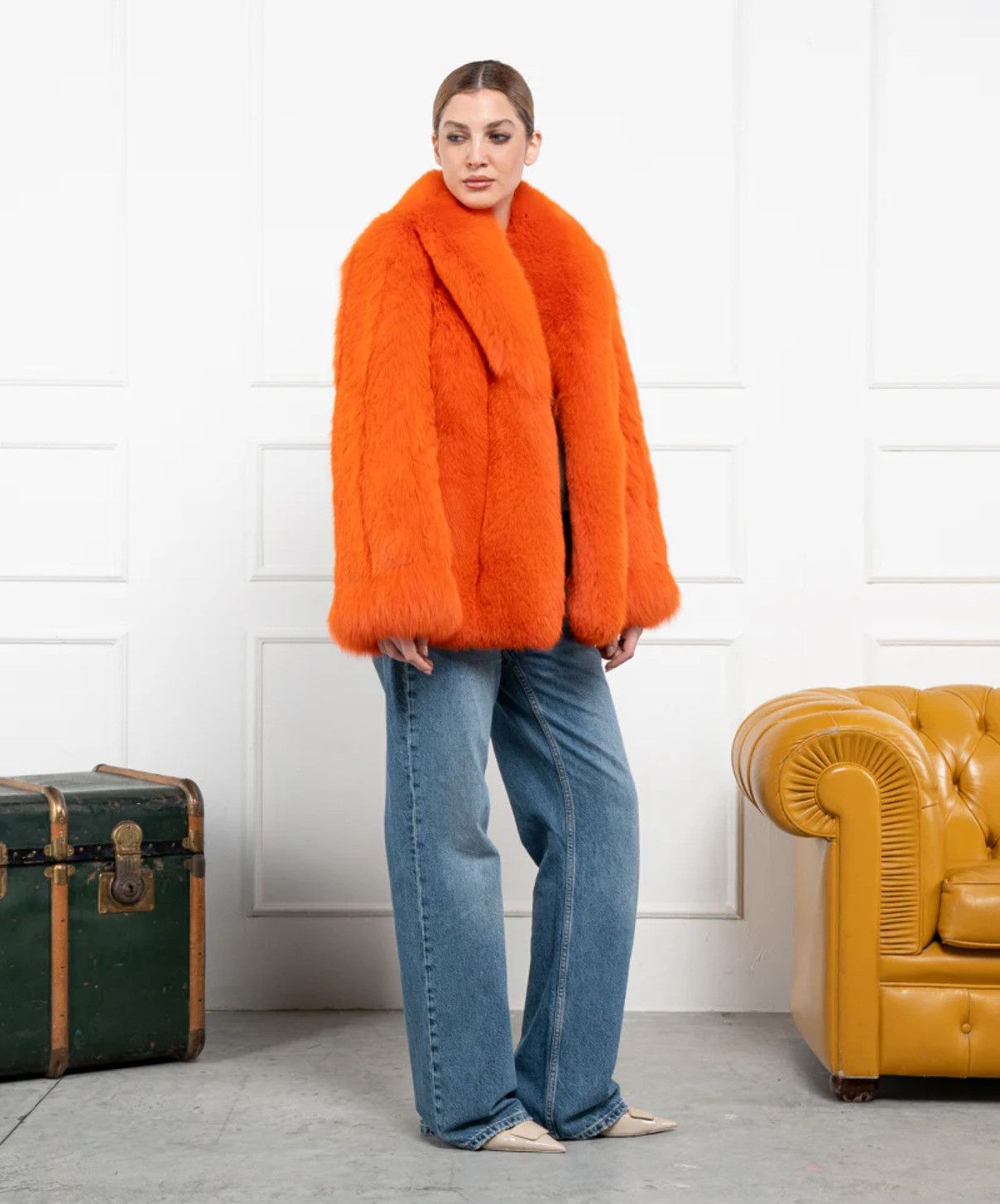 Other Women’s ‘Orange’ Fox Fur Coat Size L / US 10 / IT 46 - 3 Thumbnail