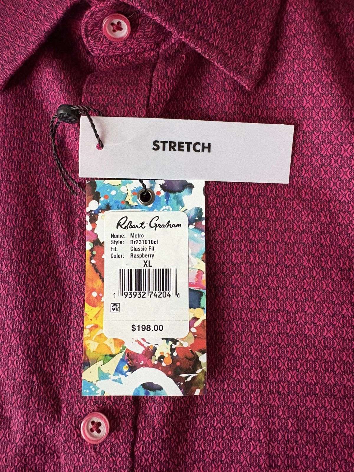 Robert Graham Robert Graham Metro Flip Cuff Shirt Classic Fit, Raspberry Size US XL / EU 56 / 4 - 5 Thumbnail