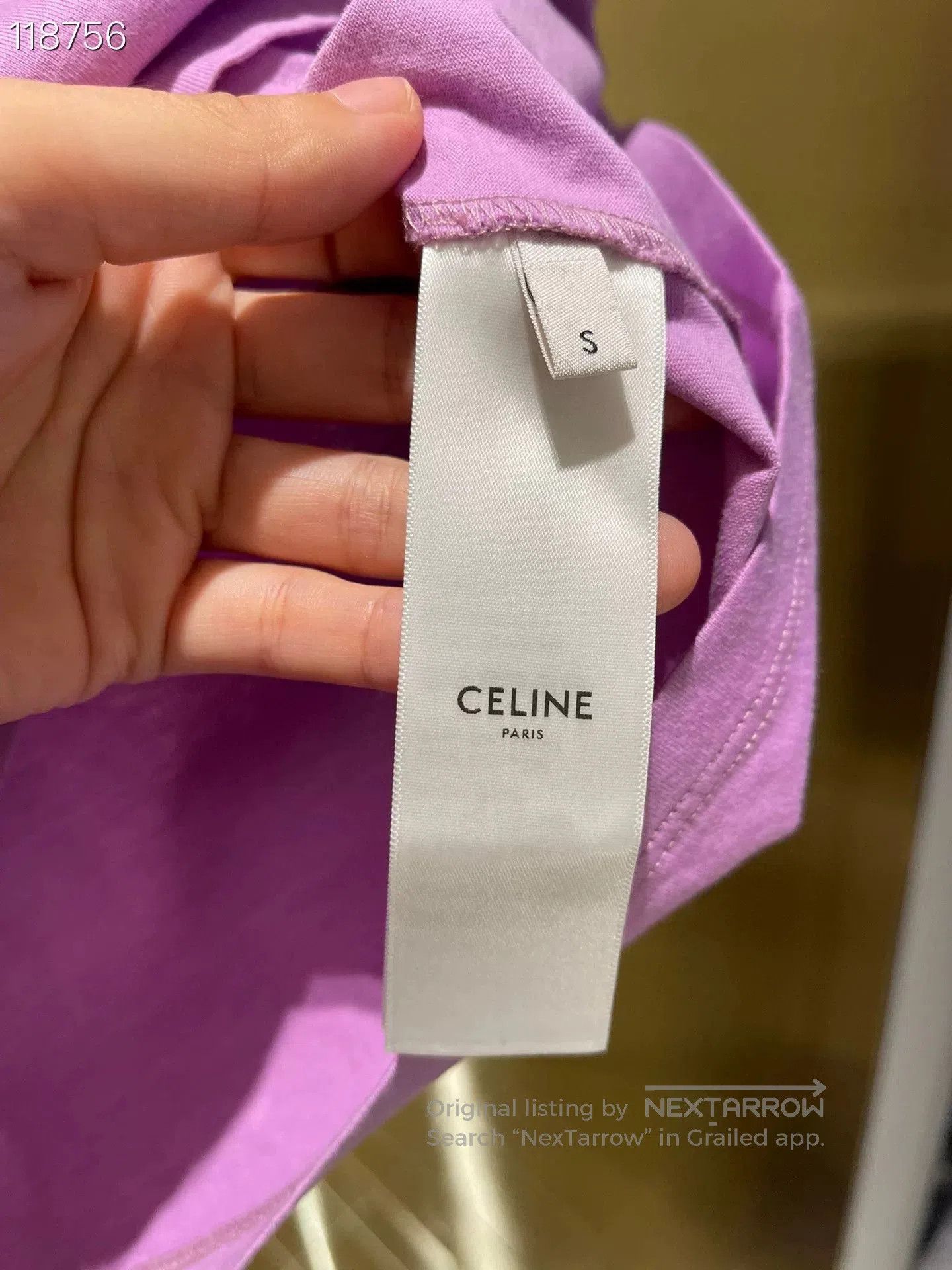 Celine Celine 2022 Purple Letter Short Sleeve T. Size S / US 4 / IT 40 - 4 Thumbnail