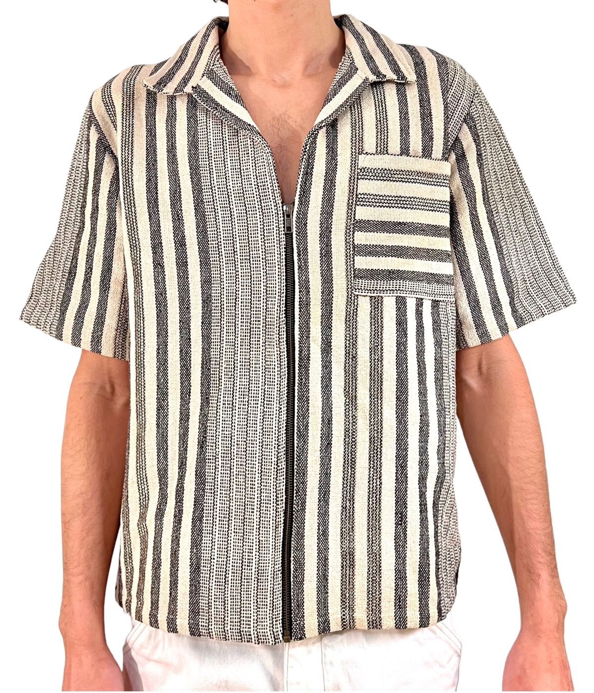 Handmade × Vintage Raga Man Hand embroidered Zip-up Shirt Size US XL / EU 56 / 4 - 1 Thumbnail