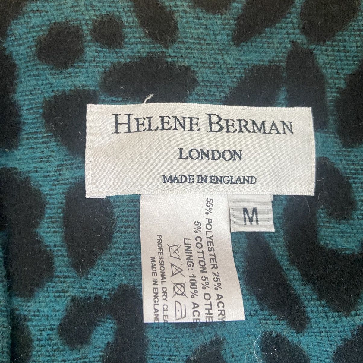 Vintage Helene Berman London Teal Leopard Print Coat Women’s Medium Size M / US 6-8 / IT 42-44 - 10 Thumbnail