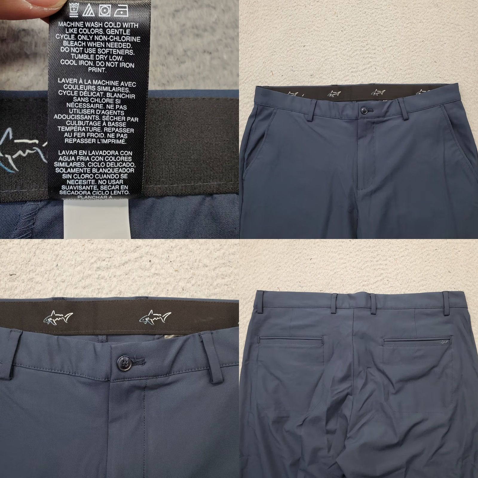 Vintage Greg Norman Tech Chino Pants Mens 36x30 Blue Performance Straight Leg - Mens Size 36 Blue Chino Pants Size US 36 / EU 52 - 8 Thumbnail