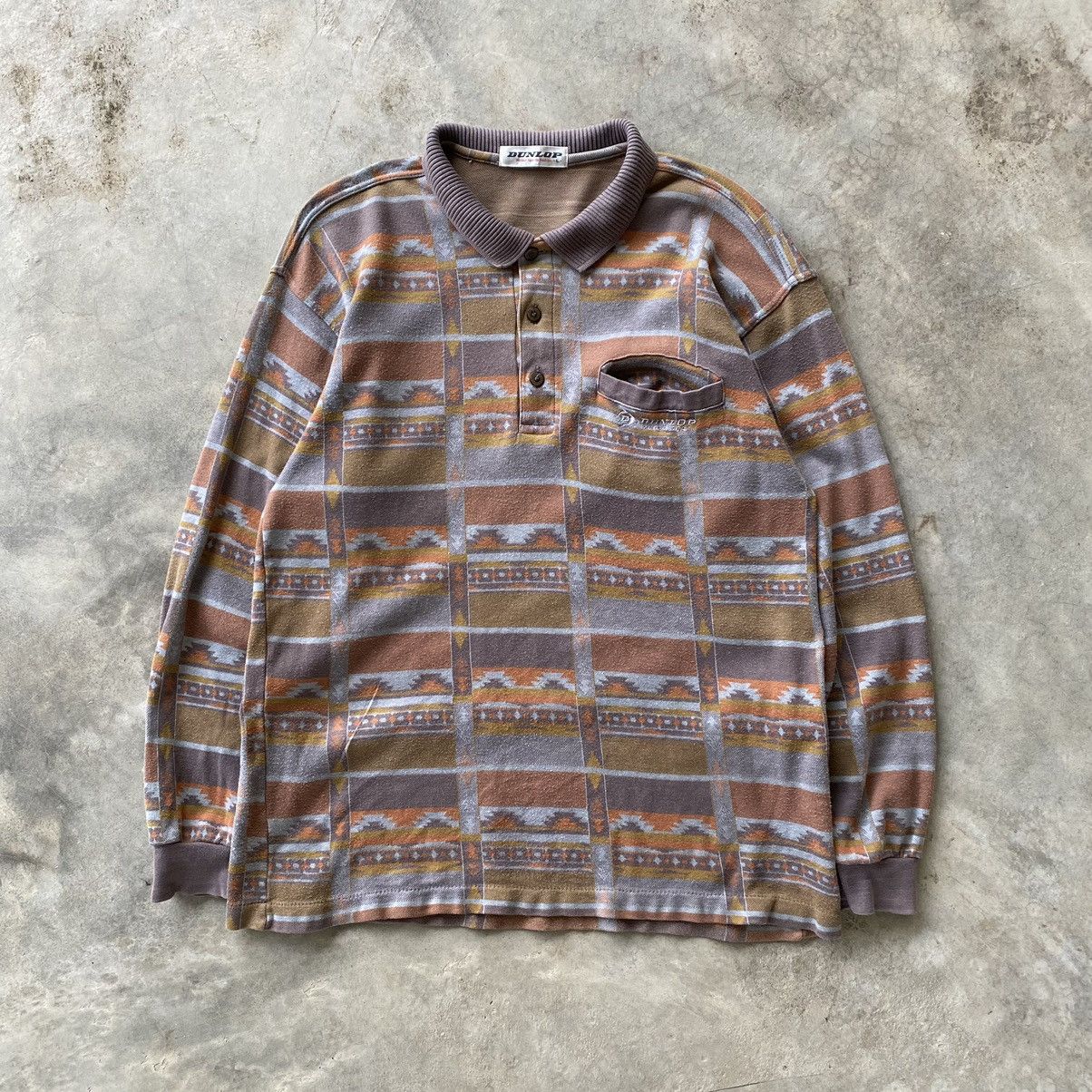 Dunlop DUNLOP Motor Sports Navajo Design Longsleeve Polo Shirt Size US L / EU 52-54 / 3 - 1 Thumbnail