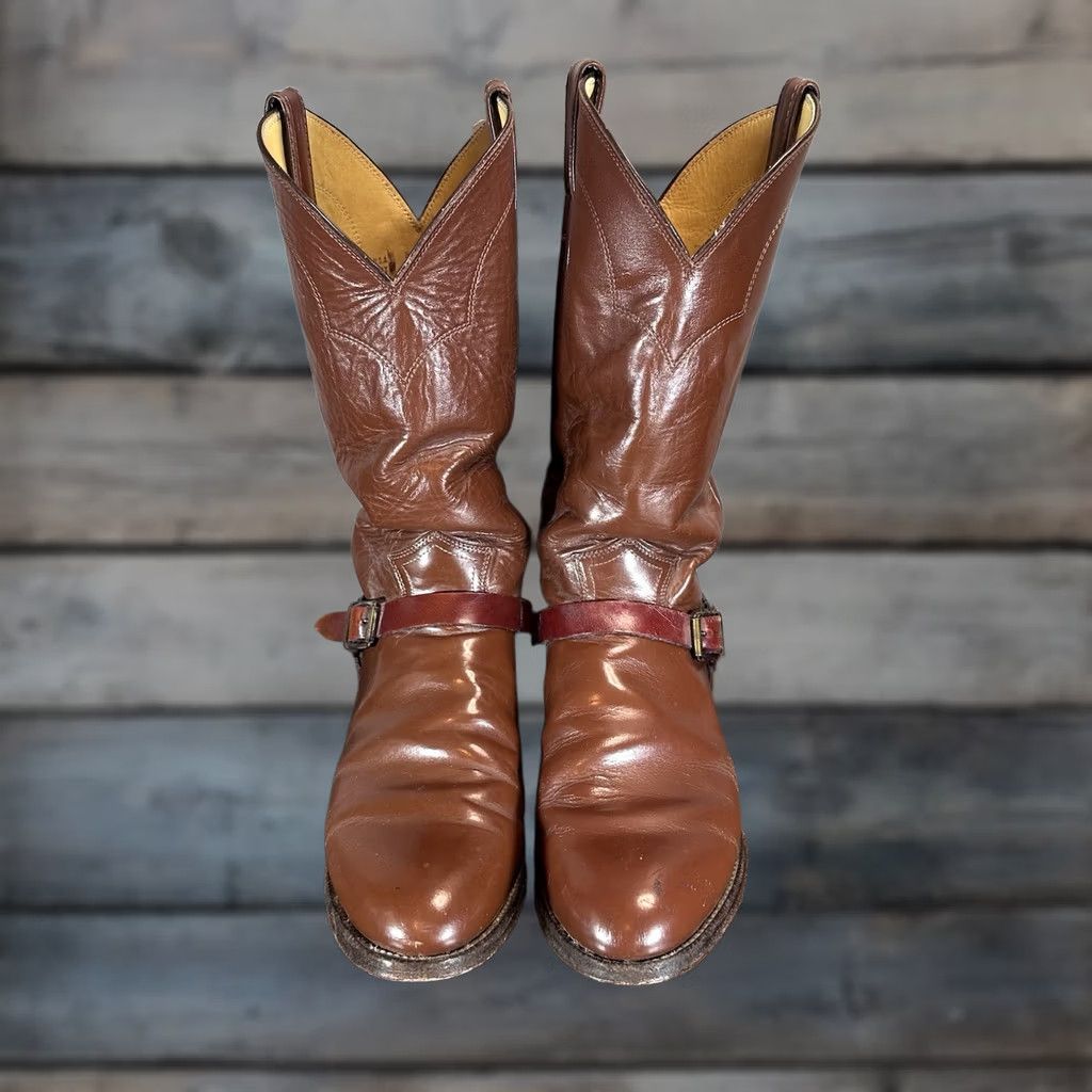 Justin Boots Justin Boots Brown Round Toe Roper Cowboy Boots  display picture 2