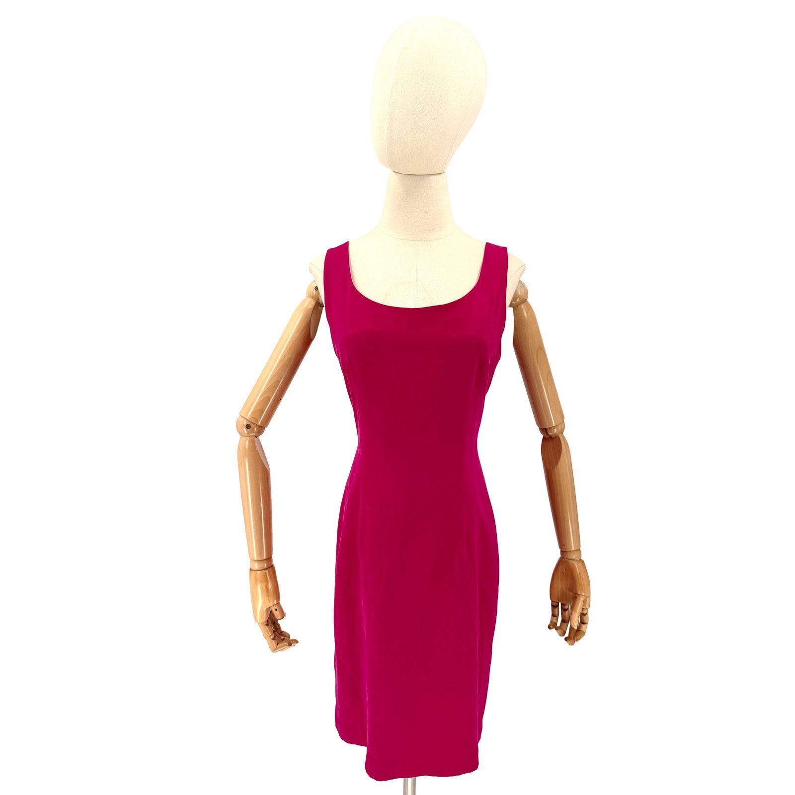 Adrianna Papell Vintage 90s Pink 100% Silk Minimalist Sleeveless Mini Dress Size M / US 6-8 / IT 42-44 - 1 Thumbnail