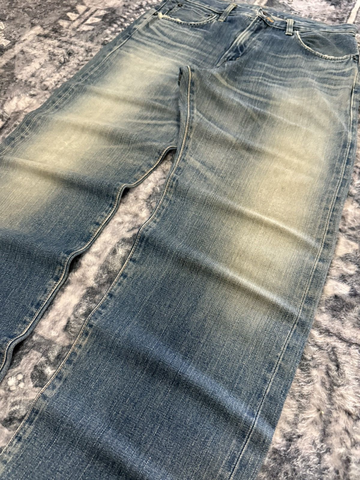 Japanese Brand EDWIN 505 Muddy Wash Selvedge Jeans Straight Loose Size US 32 / EU 48 - 8 Thumbnail