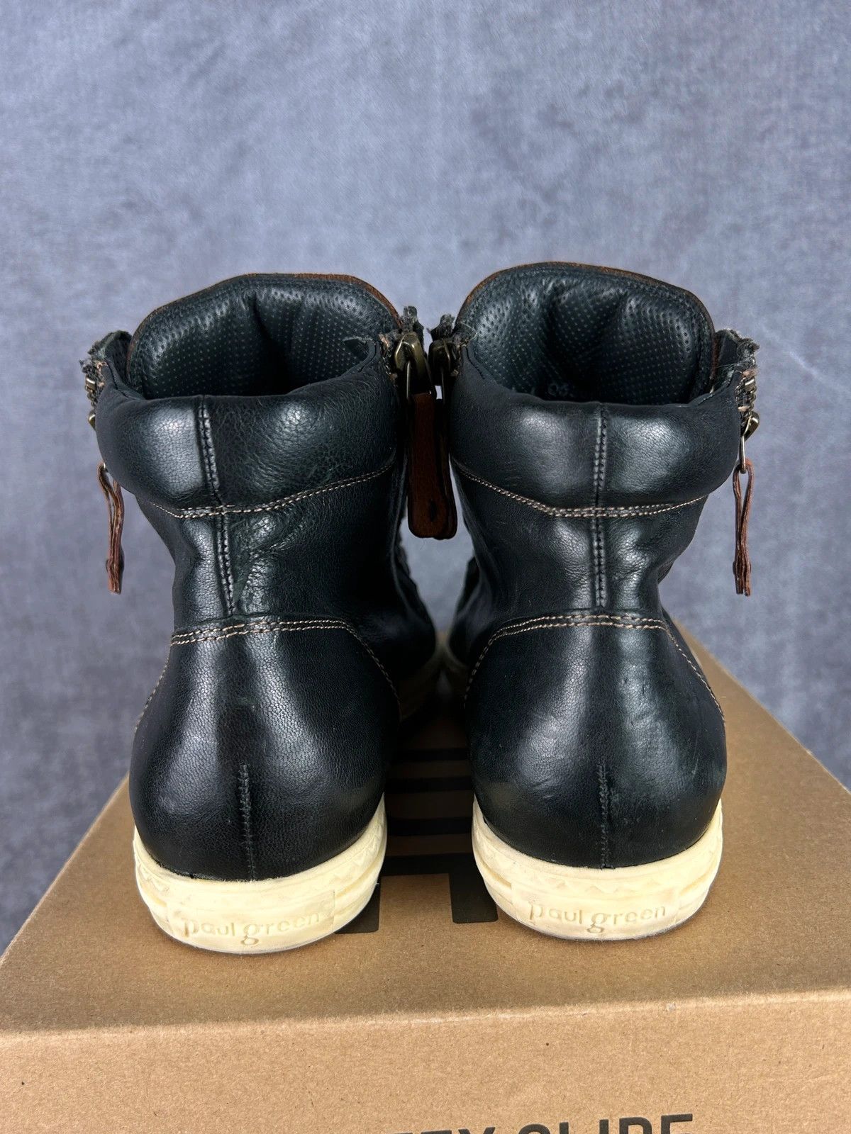Designer Paul Green Handmade high sneakers leather mini logo Size US 7 / EU 40 - 4 Thumbnail