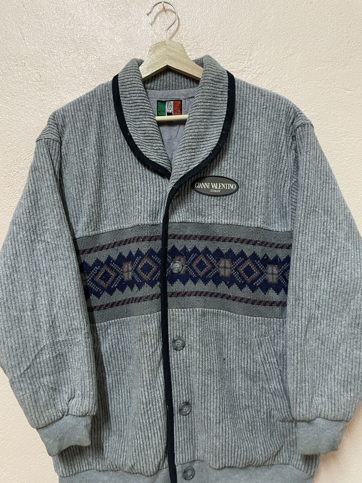 Designer × Gianni Valentino × Valentino Vintage GIANNI VALENTINO ITALY Navajo Aztec Knitwear Jacket Size US M / EU 48-50 / 2 - 5 Thumbnail