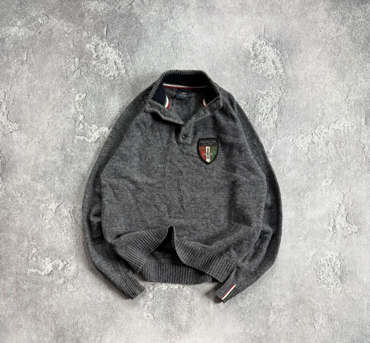 Aeronautica Militare Aeronautica Militare XL button up turtleneck sweater jumper Size US XL / EU 56 / 4 - 1 Thumbnail