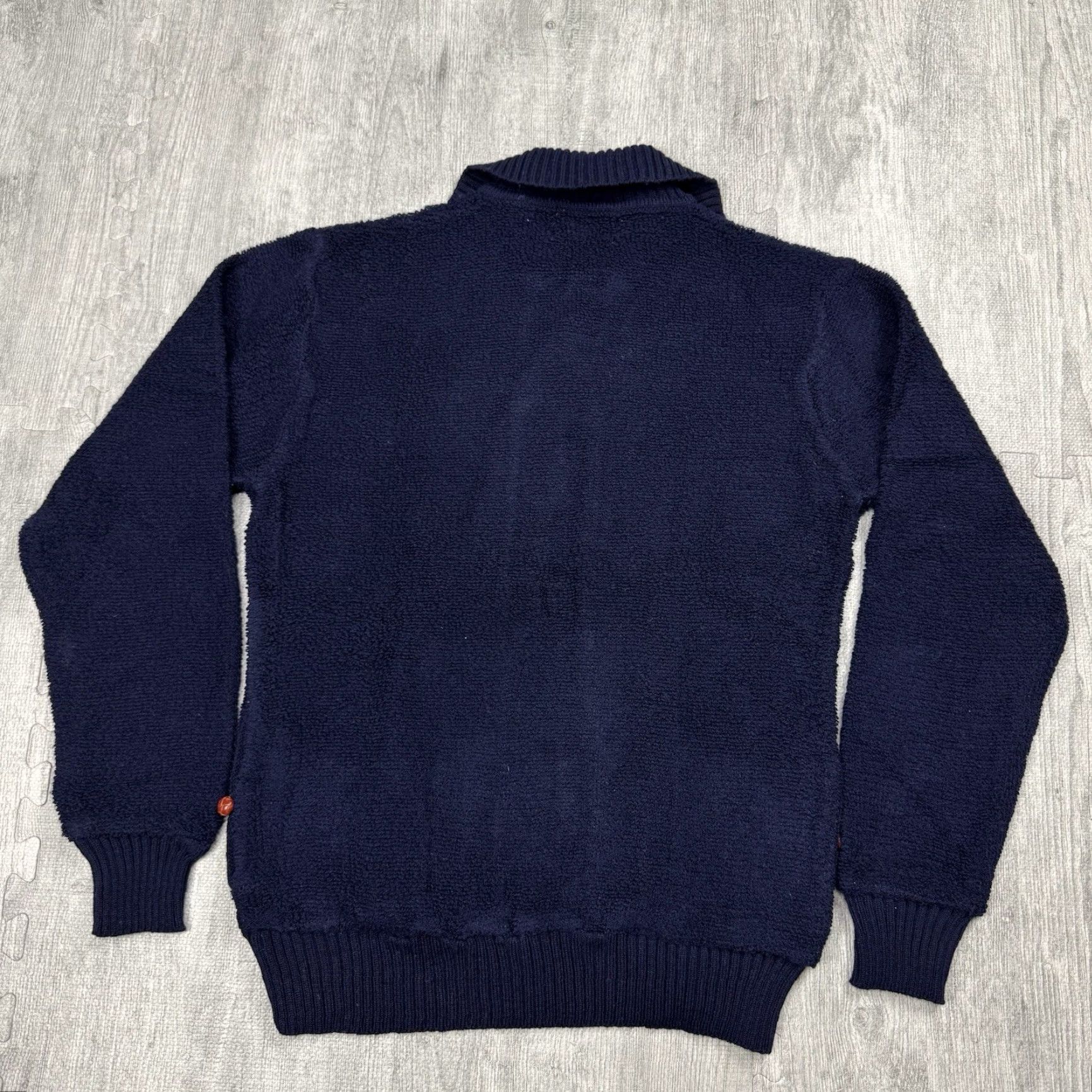 Vintage VINTAGE Allexus Nautical Pullover Sweater L Blue Terry Loop Collar Button Pocket 80s Mens Size US L / EU 52-54 / 3 - 5 Thumbnail