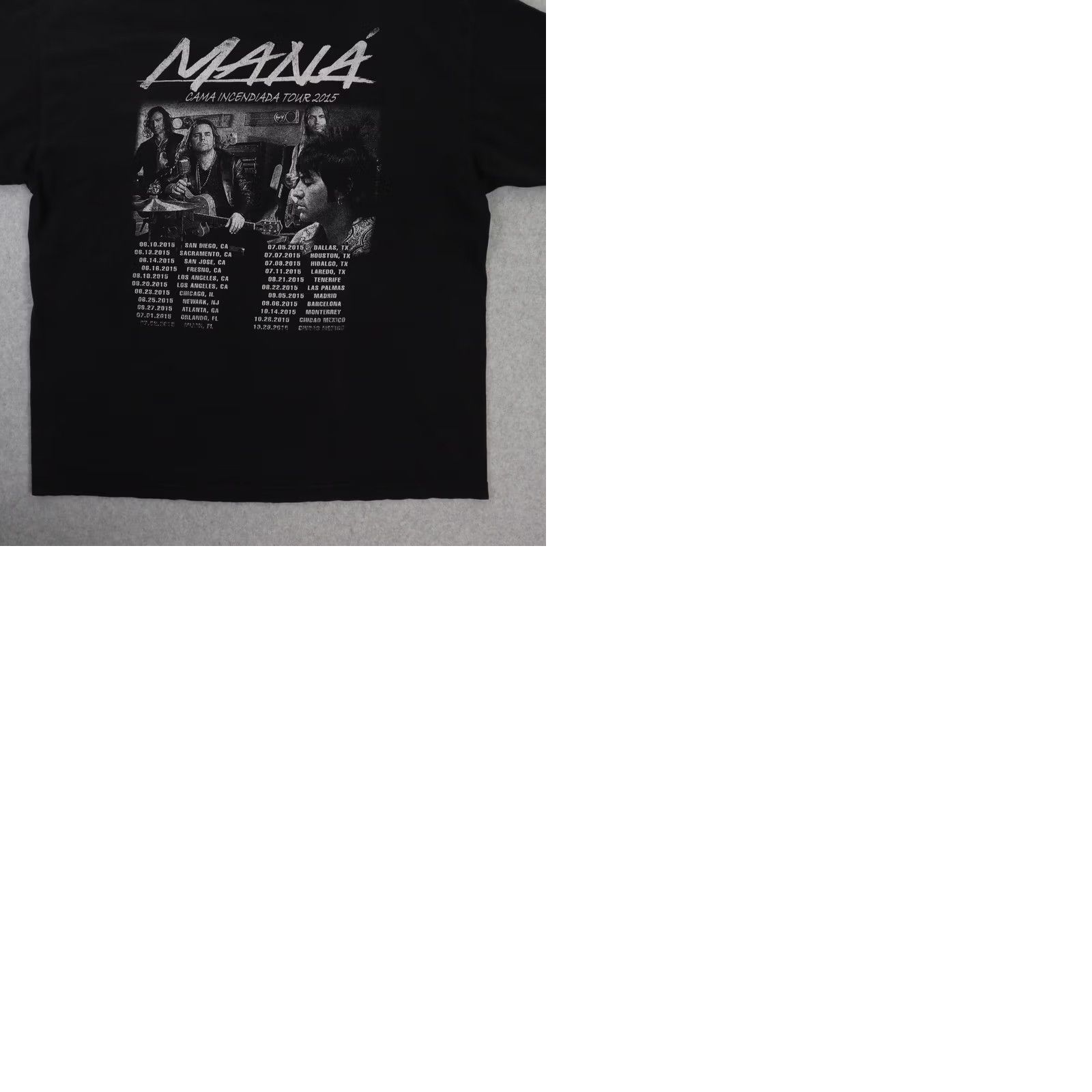 Vintage MANA Band MENS XL Black Cama Incendiada Tour En Concierto Shirt Size US XL / EU 56 / 4 - 9 Thumbnail