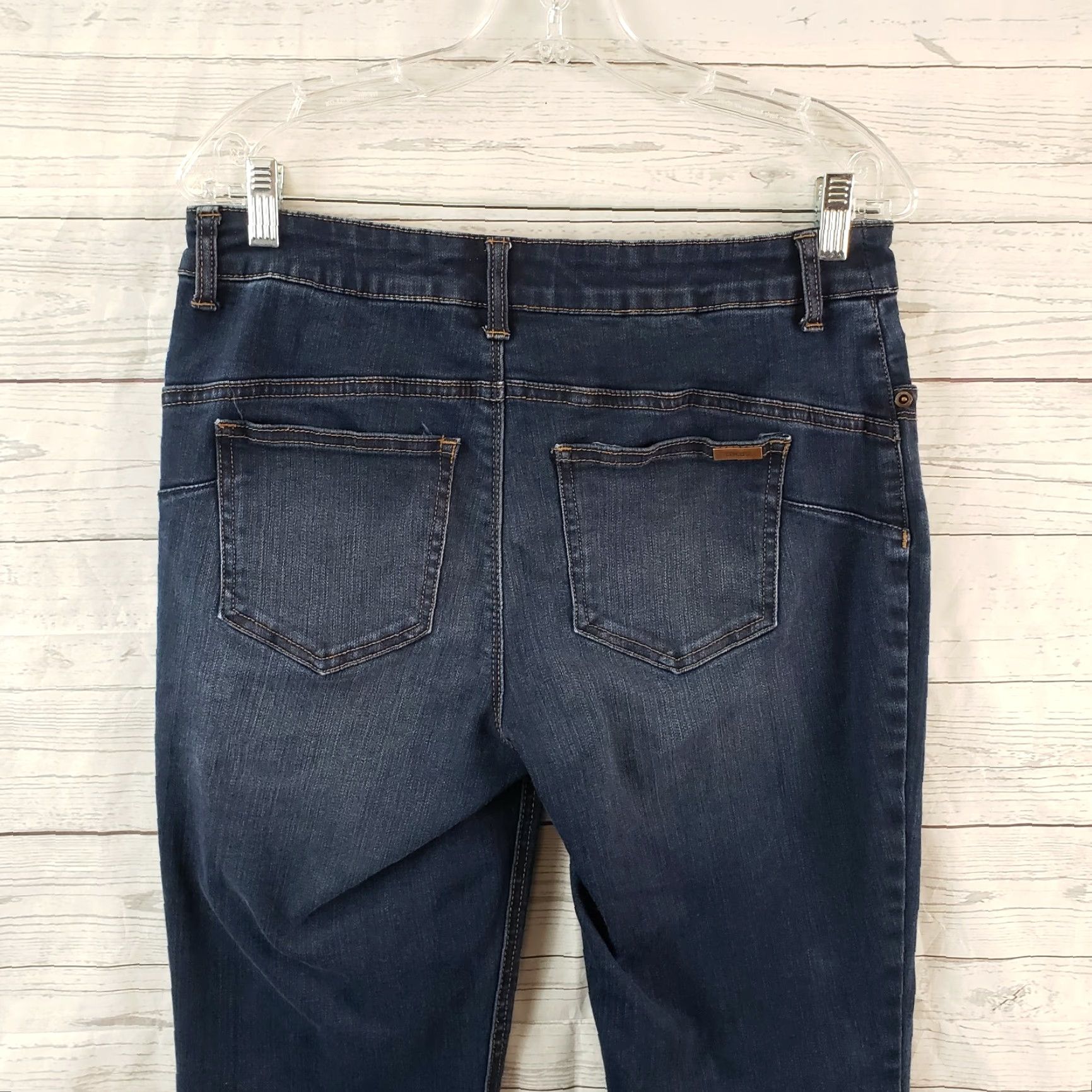 Vintage Chico's So Lifting Womens Jeans Blue 6 Mid Rise Dark Wash Regular Cotton Blend Zip Straight 31.5 Inseam Womens Size 28" / US 6 / IT 42 - 4 Thumbnail
